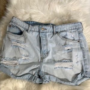 High Waisted Distressed Shorts